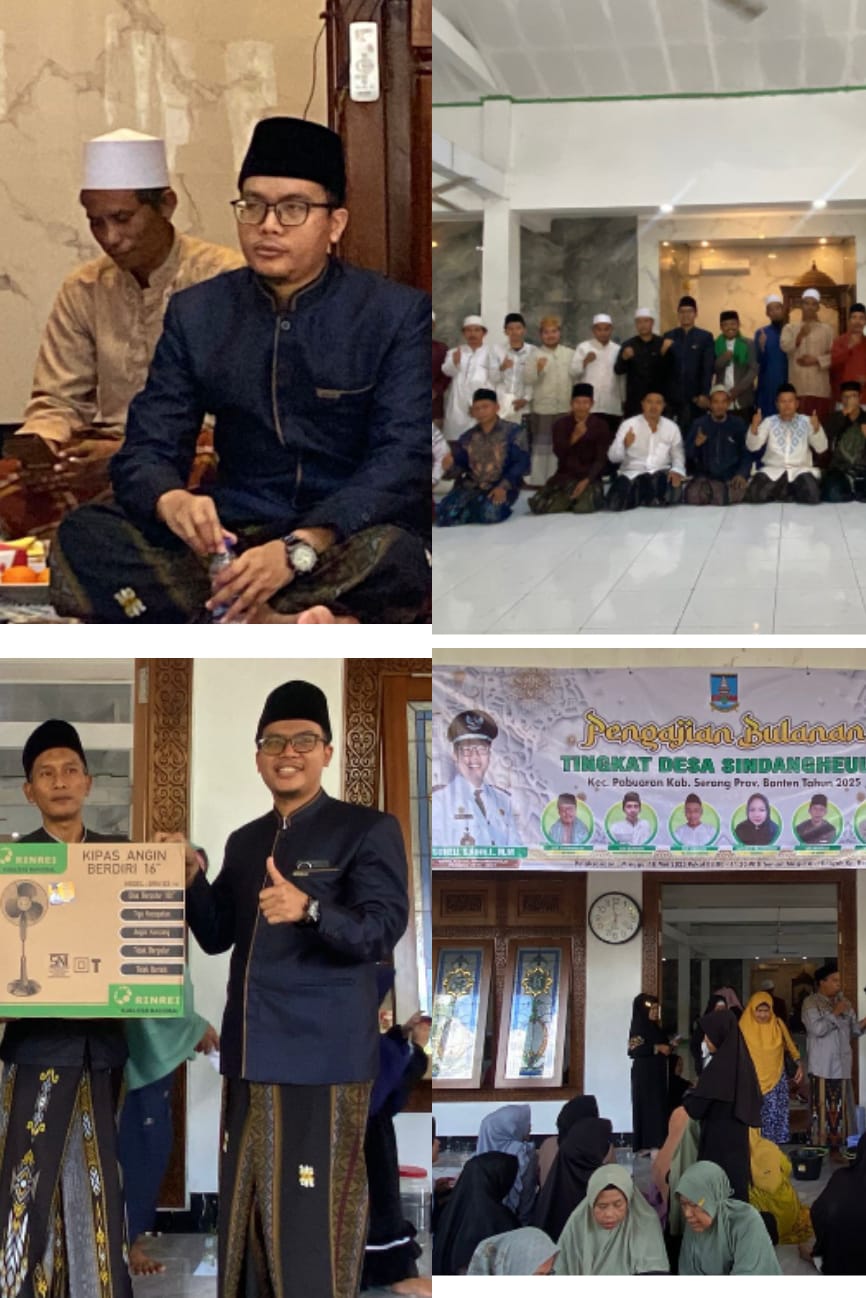 Pemerintah Desa Sindangheula Gelar Pengajian Rutin Bulanan dan santunan di Masjid Al-Hidayah Kp. Kepuh