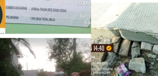 Pekerjaan Jalan Rabat Beton DiDesa Tegal Maja Diduga Tidak Sesuai Spesifikasi,Baru Seumur Jagung Sudah Banyak Yang Retak Tanpa Pentingkan Kualitas
