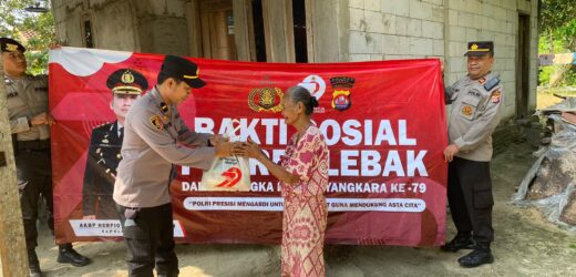 Sambut Hari Bhayangkara ke-79, Polres Lebak Laksanakan Bakti Sosial Bagikan Paket Sembako