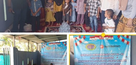 LSM Geram Banten Indonesia DPC Kota Serang Gelar Jumat Berkah dan Santuni Anak Yatim Peringati HUT RI ke-80