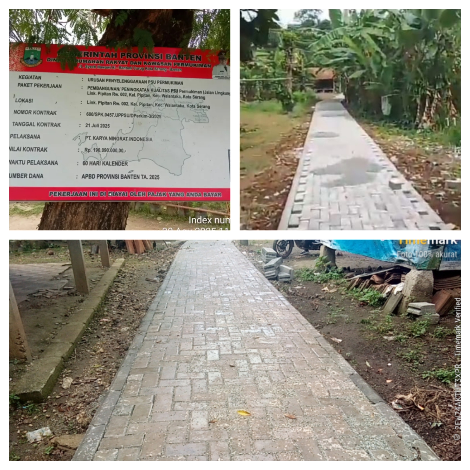 Program Peningkatan PSU Dari DPRKP Provinsi Banten di Desa Sanding ,Kecamatan Petir Patut Diapresiasi