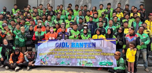 Komunitas Ojol Siap Jaga Harkamtibmas:  “Ketertiban Tolak Hoaks Demi Banten Aman dan Damai”