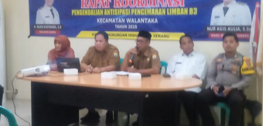 pemerintah kecamatan Walantaka gelar. rapat kordinasi antisipasi pencemaran limbah B3