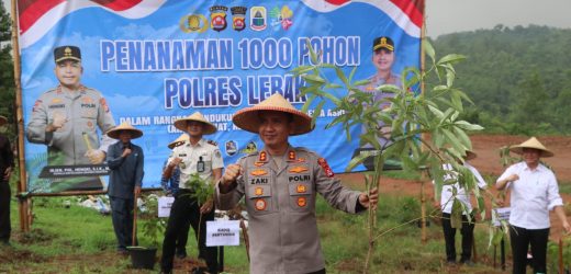 Kapolres Lebak Dampingi Kapolda Banten Penanaman 1.000 Pohon dan Resmikan Jembatan Merah Putih Presisi