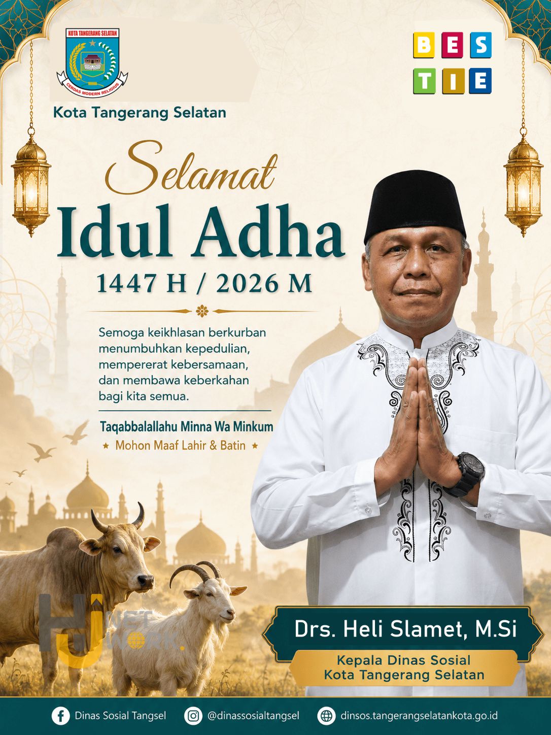 Dinas Sosial Kota Tangerang Selatan Mengucapkan Selamat Hari Raya Idul Adha 1447H / 2026M