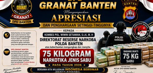 Budi Tjoanda puji kinerja Ditresnarkoba Polda Banten bongkar peredaran 75 kg sabu