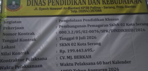Proyek Pemagaran SKhN 02 Kota Serang Rp199 Juta Mulai Dikerjakan, Konfirmasi Pelaksana Sulit Ditemui
