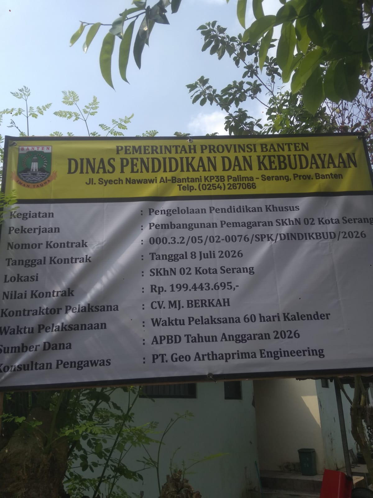 Proyek Pemagaran SKhN 02 Kota Serang Rp199 Juta Mulai Dikerjakan, Konfirmasi Pelaksana Sulit Ditemui